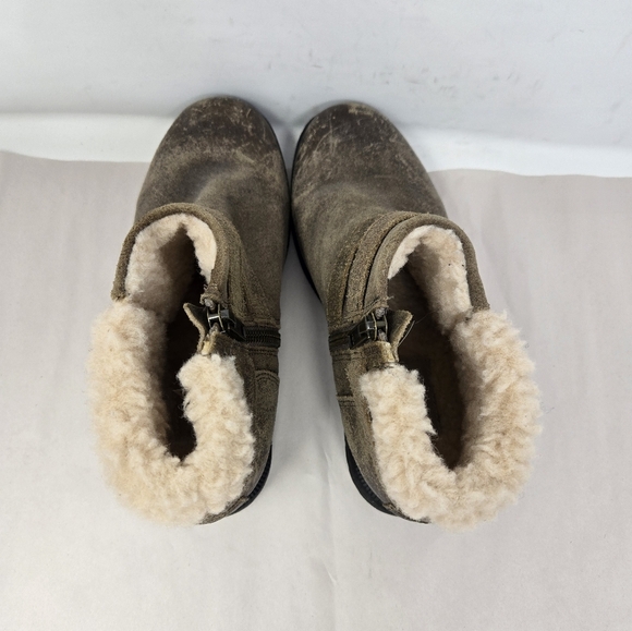 UGG Womens Winter Boots Sz 6.5 Benson Waterproof Wool Lining Distressed Leather - Picture 5 of 14